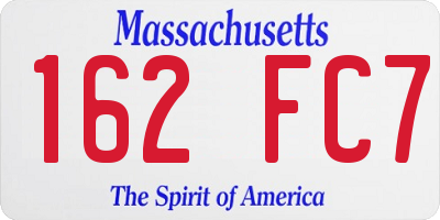 MA license plate 162FC7