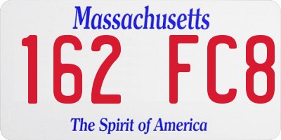 MA license plate 162FC8