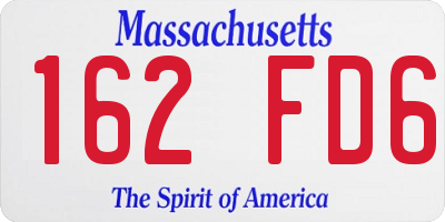 MA license plate 162FD6