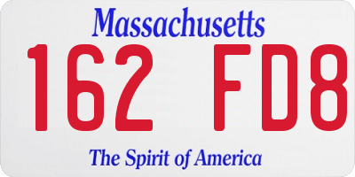 MA license plate 162FD8