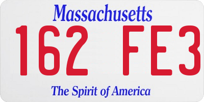 MA license plate 162FE3