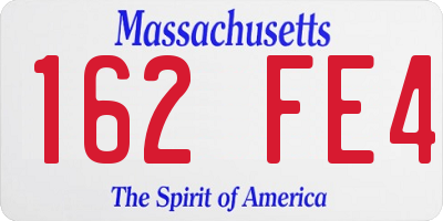 MA license plate 162FE4