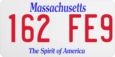 MA license plate 162FE9
