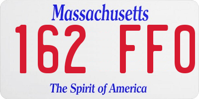 MA license plate 162FF0