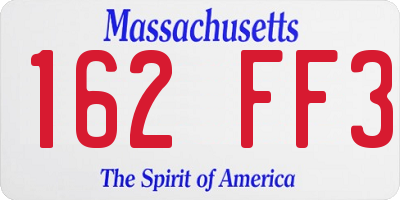 MA license plate 162FF3