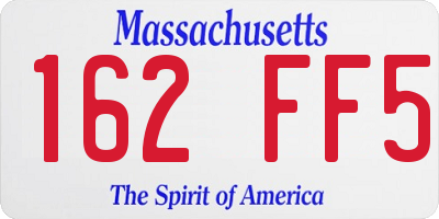 MA license plate 162FF5