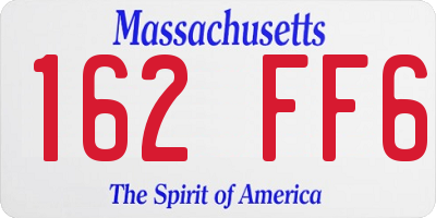 MA license plate 162FF6