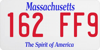 MA license plate 162FF9