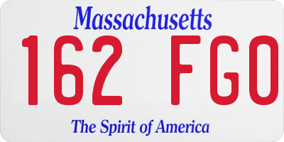 MA license plate 162FG0