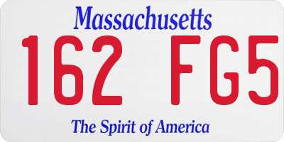 MA license plate 162FG5