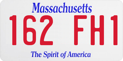 MA license plate 162FH1