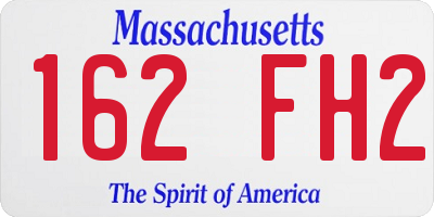 MA license plate 162FH2