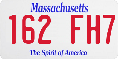 MA license plate 162FH7