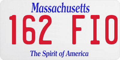 MA license plate 162FI0