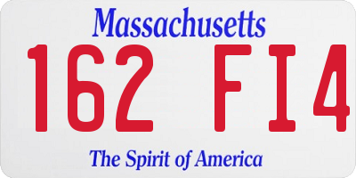 MA license plate 162FI4