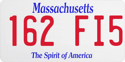 MA license plate 162FI5