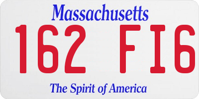 MA license plate 162FI6