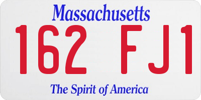 MA license plate 162FJ1