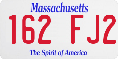 MA license plate 162FJ2