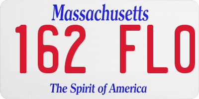 MA license plate 162FL0