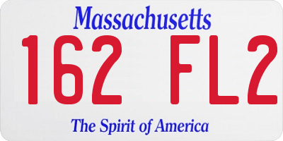 MA license plate 162FL2