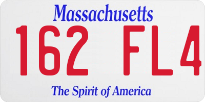 MA license plate 162FL4