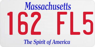 MA license plate 162FL5