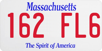 MA license plate 162FL6