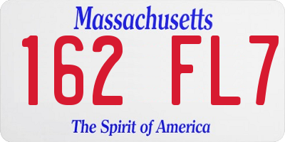 MA license plate 162FL7