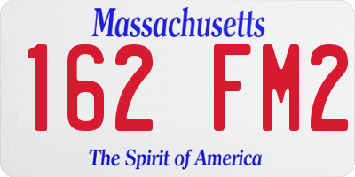 MA license plate 162FM2