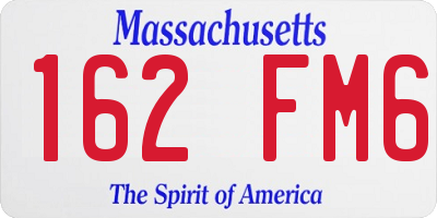 MA license plate 162FM6