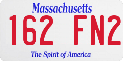 MA license plate 162FN2