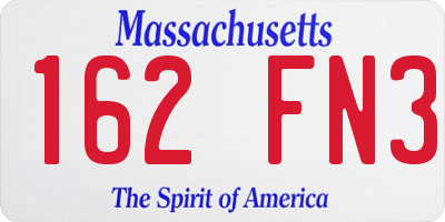 MA license plate 162FN3
