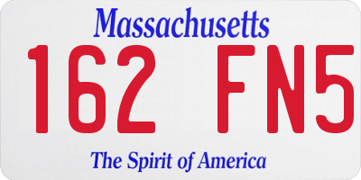 MA license plate 162FN5