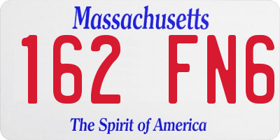 MA license plate 162FN6
