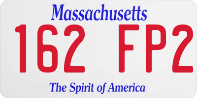 MA license plate 162FP2