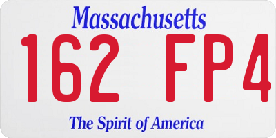 MA license plate 162FP4