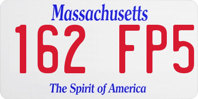 MA license plate 162FP5