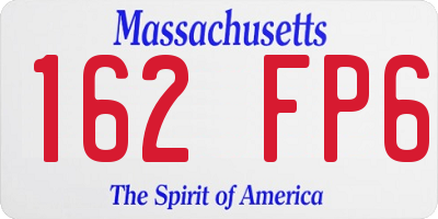MA license plate 162FP6