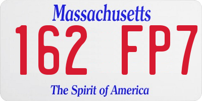 MA license plate 162FP7