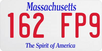 MA license plate 162FP9