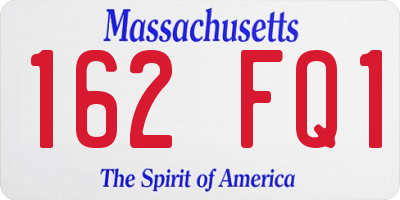 MA license plate 162FQ1