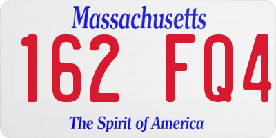 MA license plate 162FQ4