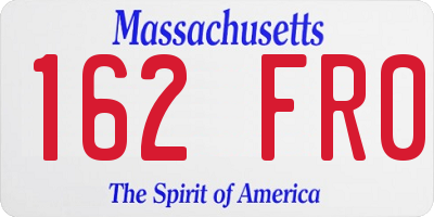 MA license plate 162FR0