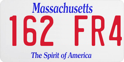MA license plate 162FR4
