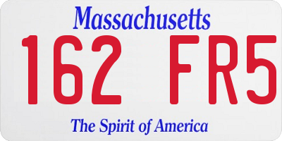 MA license plate 162FR5