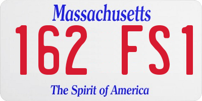 MA license plate 162FS1