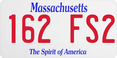 MA license plate 162FS2