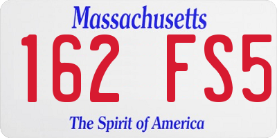 MA license plate 162FS5