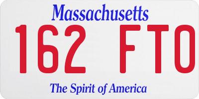 MA license plate 162FT0